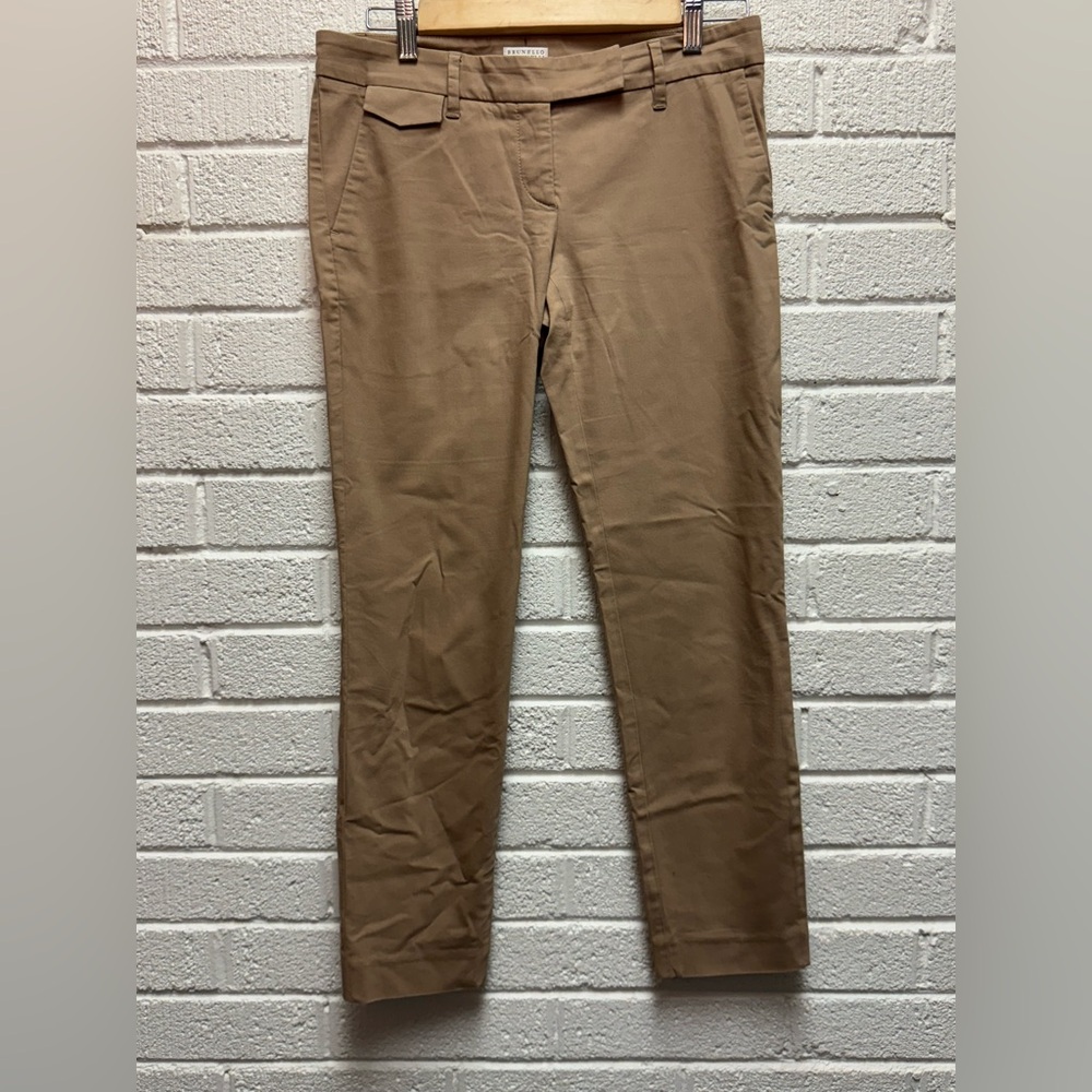 Brunello Cucinelli Tan Trousers Classic Chino Style